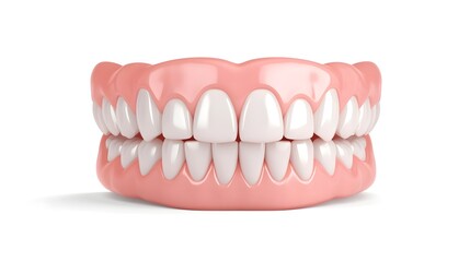 Obraz premium Detailed of Healthy Gums and Teeth in Pink Tones on White Background