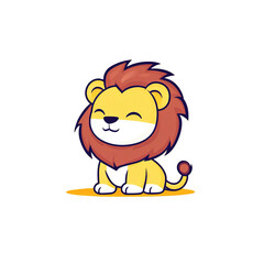 Fototapeta premium Playful cartoon lion illustration digital art whimsical style fun environment child-friendly design