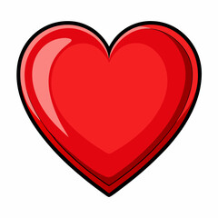 Red heart isolated on white background.
