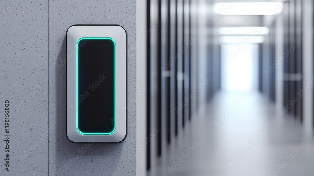 Aufkleber smart security biometrics solutions concept. smart access control system mounted on a wall in a mode