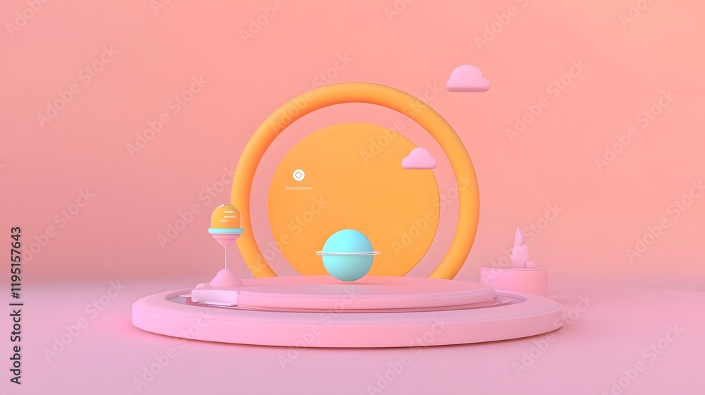 Poster minimal simple kpi infographic on clean gradient background representing business goals