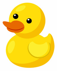 yellow duck toy  on white background. Yellow Rubber Duck Illustration – Perfect for Kids’ Designs and AI Creative Projects.