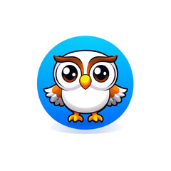 Obraz premium Cute cartoon owl character digital art playful environment whimsical design bright colors fun concept
