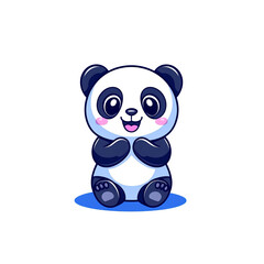 Naklejka premium Playful panda illustration digital art cute and fun whimsical environment charming viewpoint animal concept