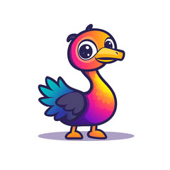 Obraz premium Playful cartoon bird character design digital artwork colorful environment whimsical viewpoint fun concept