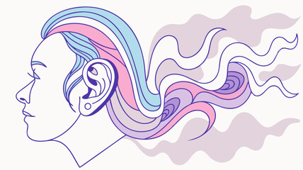 Abstract Art of Human Ear with Flowing Colors – Perfect for AI and Creative Projects.