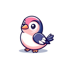 Obraz premium Cute cartoon bird character digital art whimsical style colorful environment playful viewpoint fun concept