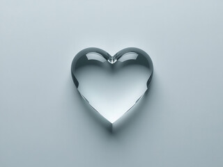 Simple Minimalist Design Featuring A Crystal Clear Heart On A Muted Gray Background Evoking Thoughts Of Love And Affection. 00003