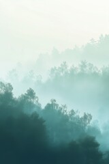 A calming gradient background with forest morning colors.featuring soft greens and blues.evoking tranquility and freshness.ideal for nature-themed content and morning designs