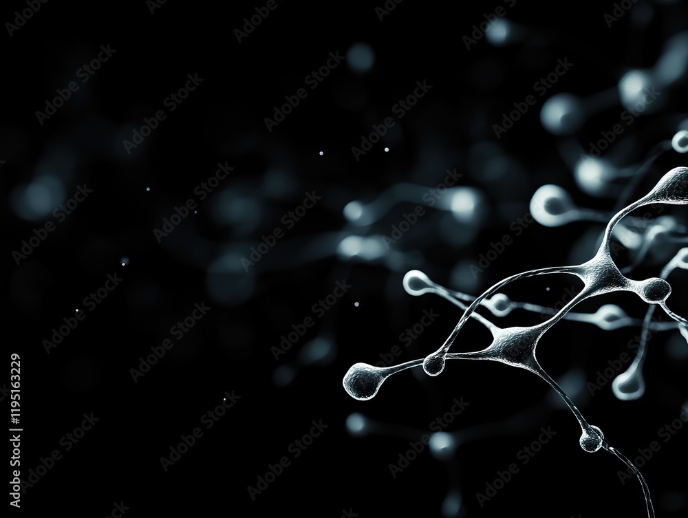 Aufkleber an abstract representation of molecular structures, showcasing interconnected elements against a dar