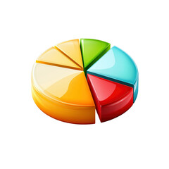 Fototapeta premium 3D Colorful Pie Chart Representing Data and Statistics