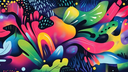 Naklejka premium Colorful Abstract Background with Vibrant Shapes and Patterns