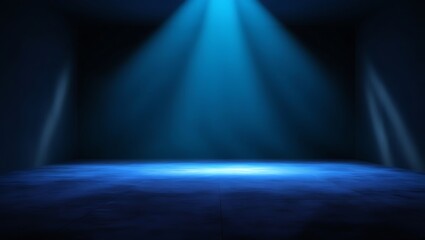 Empty space with blue spotlight