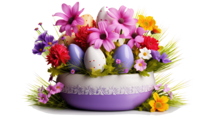 easter eggs and flowers