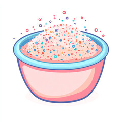 A colorful bowl filled with vibrant sprinkles, perfect for decorating desserts and adding a fun touch to pastries.