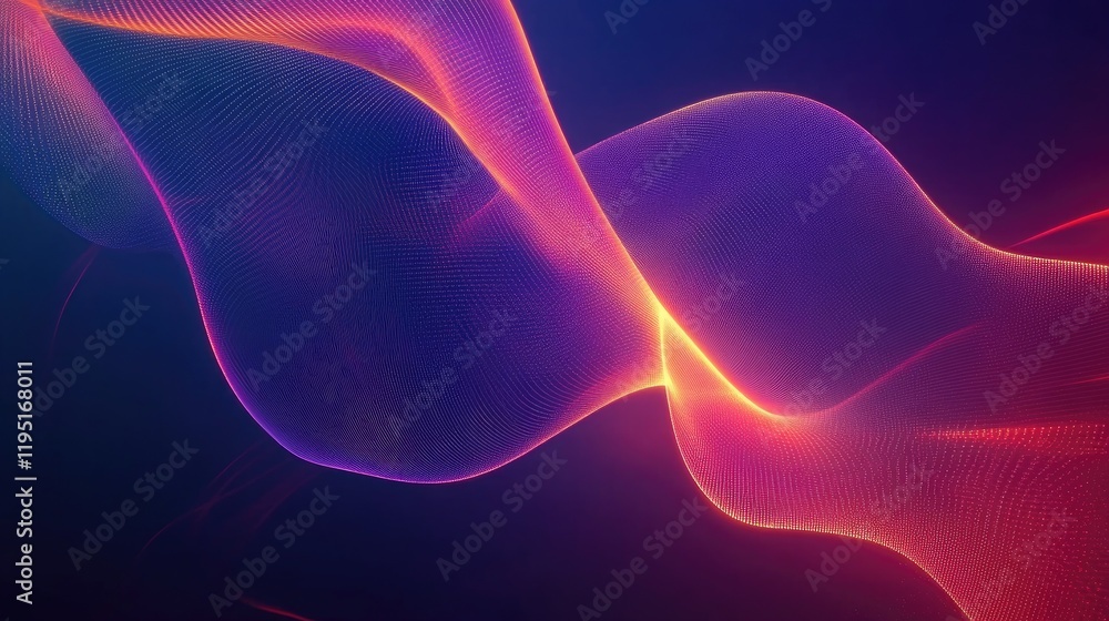 Aufkleber dynamic colorful abstract waves flow with light and energy