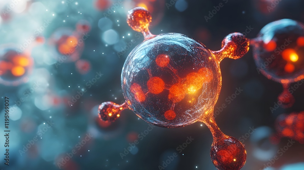 Aufkleber captivating visualization of glowing intricate molecular structures that showcase the healing proper