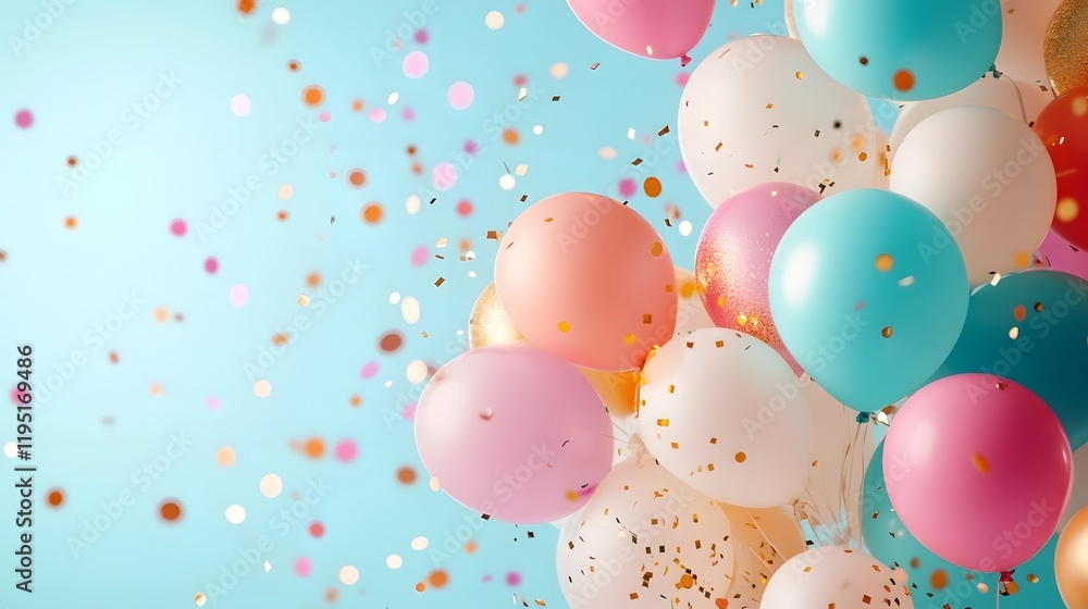 Poster vibrant and playful background with sparkling gradients and modern bright tones soft cheerful aesthe
