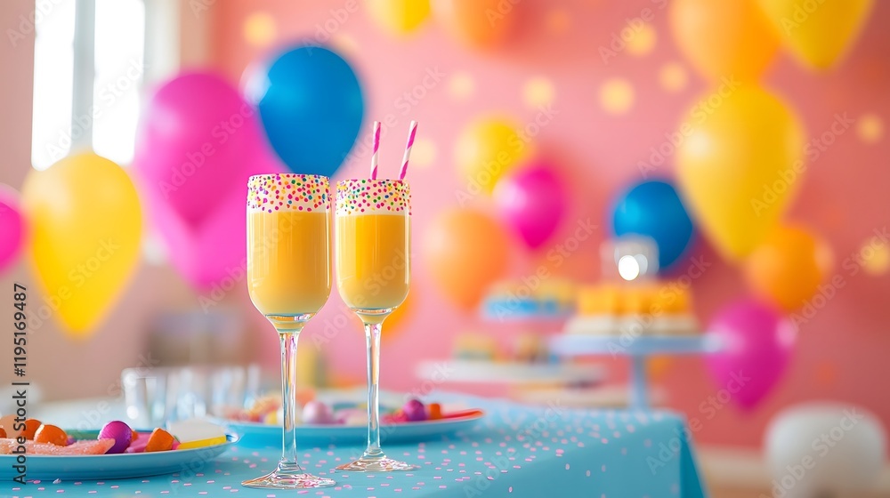 Poster bright and cheerful party design featuring sparkling gradients abstract vibrant patterns and modern 
