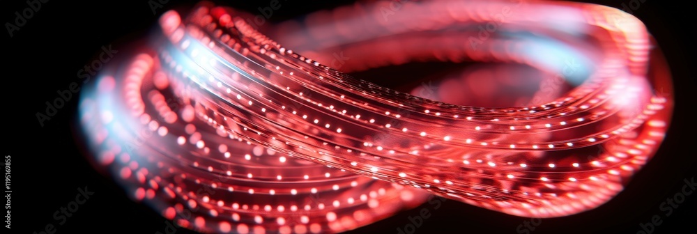 Poster dynamic abstract light trails: captivating patterns of radiant colors and fluid motion in a dark bac
