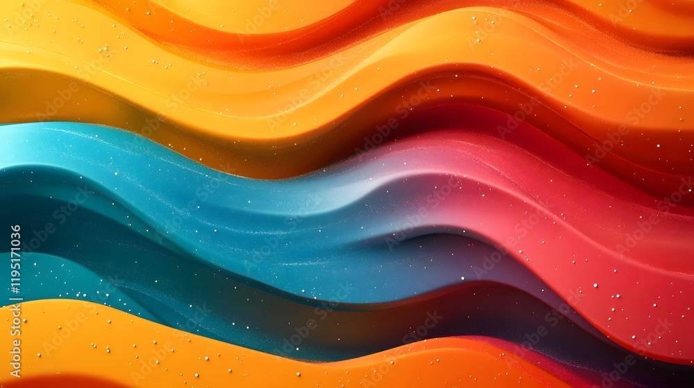 Poster vibrant and cheerful abstract design with sparkling gradient patterns playful modern aesthetic and c