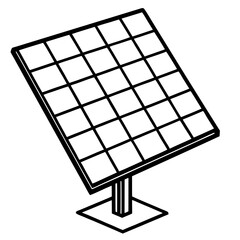 Eco-Friendly Solar Power Line Art