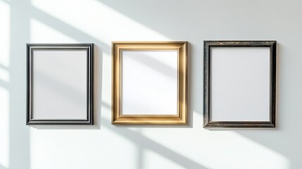 Empty picture frame placeholder for artwork in modern interior.