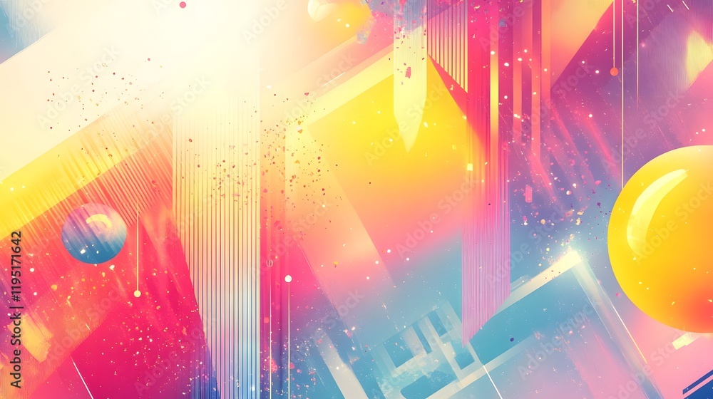 Poster vibrant gradient party design with sparkling joyful abstract patterns and a modern energetic aesthet