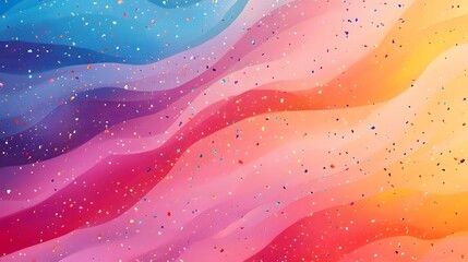 Vibrant Confetti with Sparkling Gradient Patterns   Cheerful abstract design featuring festive confetti dynamic gradients and playful vibrant elements for a fun joyous mood