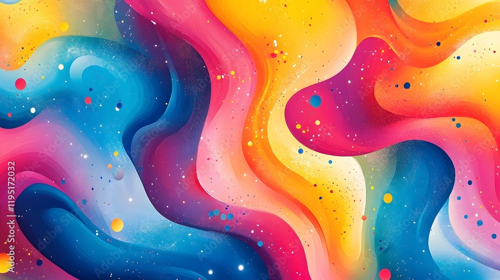 Poster visually captivating abstract background with vibrant gradient patterns playful sparkling details an