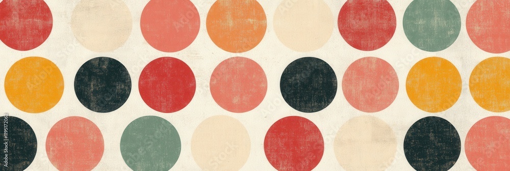 Poster colorful circular patterns: a vibrant abstract design of multicolored dots for modern art and home d