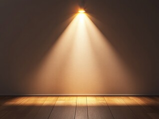 Lamp on the wall, casting soft shadows in a minimalist room, ideal for showcasing modern home decor.