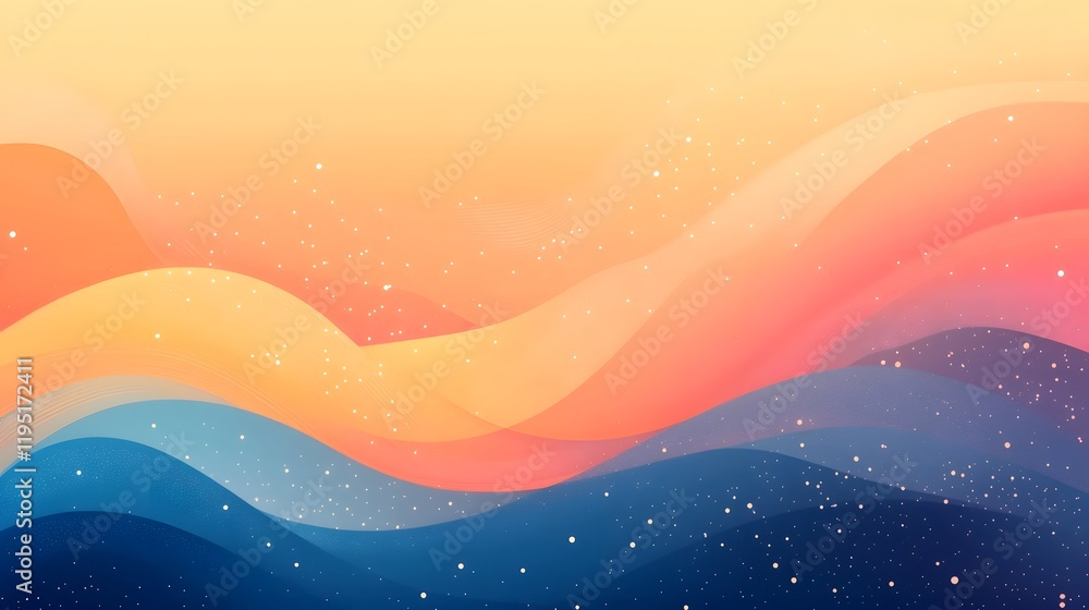 Poster soft and vibrant background featuring a dynamic gradient of modern cheerful colors and a playful abs