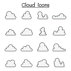 Cloud icon in thin line style