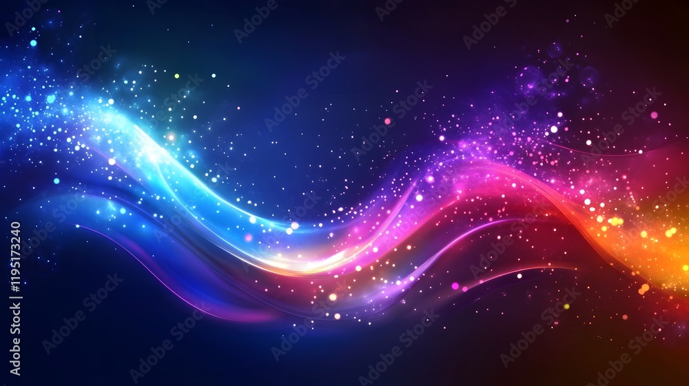 Poster vibrant and colorful sparkling abstract design with playful gradients mesmerizing patterns and moder