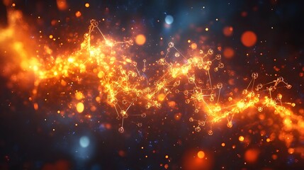 Fototapeta premium Energized Molecules Protecting Against Free Radicals A Dynamic and Vibrant with Glowing Particles Symbolizing Health Vitality and the Power of Molecular Interactions