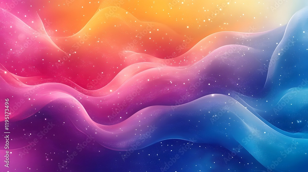 Poster vibrant and colorful gradient design with sparkling tones cheerful abstract patterns and a playful m