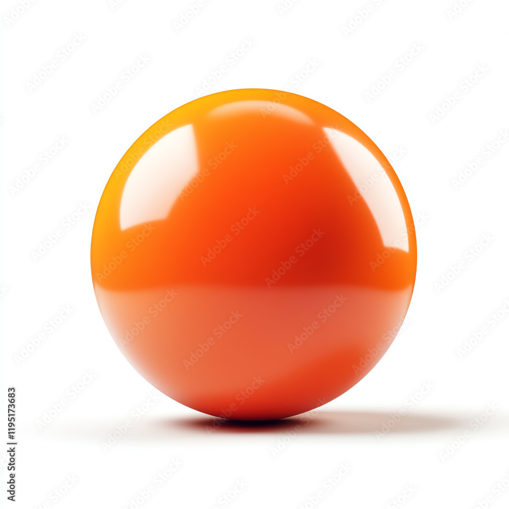 Poster a shiny orange sphere with a smooth surface reflecting light, ideal for creative design projects and