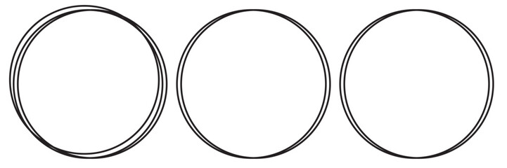 Highlight oval circle hand drawn doodle frames. Free pencil round lines. Round brush mark.