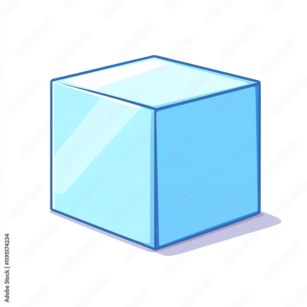 Poster a simple blue ice cube illustration, perfect for adding a refreshing touch to designs.
