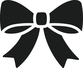 Classic Black Ribbon Bow Vector for Elegant Designs
