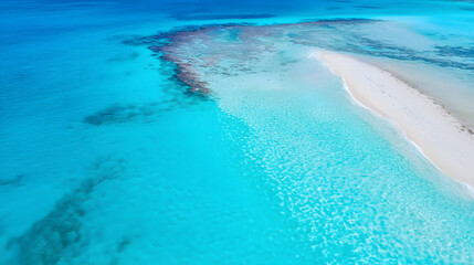 Ocean waves, ocean blue water landscape, aerial view