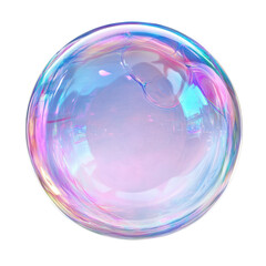 A Giant iridescent soap bubble floats in space, displaying vibrant pastel colors and subtle reflections
