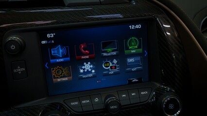 Infotainment screen in a car