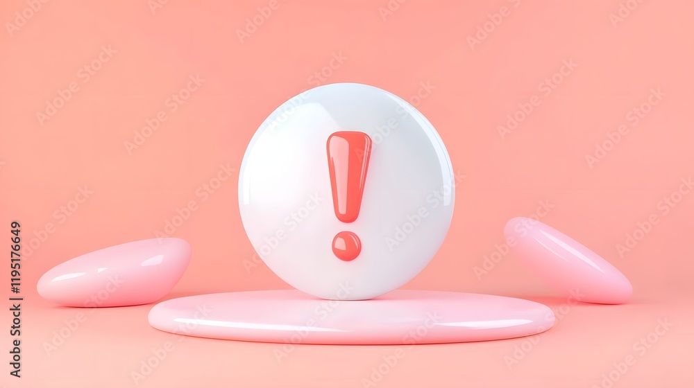 Aufkleber red exclamation mark in bubble on gradient background representing urgent warning