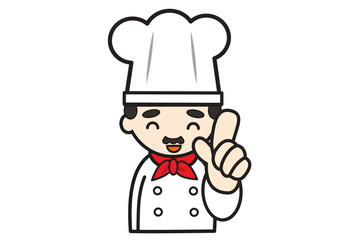 指さしポーズのシェフ