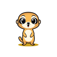 Obraz premium Playful cartoon meerkat animated scene digital art fun environment close-up view whimsical concept for kids