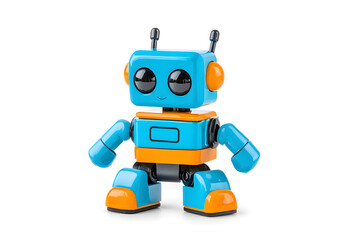Vintage robot cute toy isolated on white background