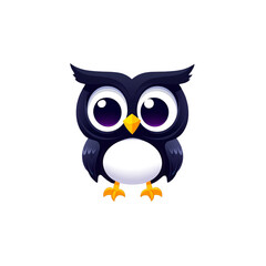 Naklejka premium Cute cartoon owl digital art whimsical style colorful background fun concept