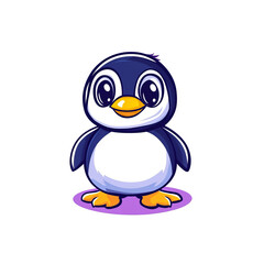 Obraz premium Cute penguin character illustration digital art playful environment cartoon style whimsical design
